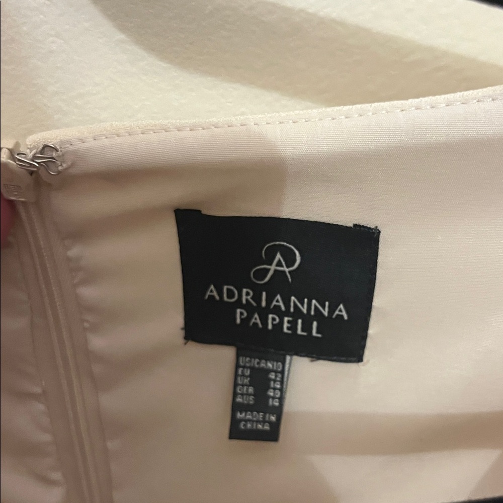 Adrianna Papell Cream Midi Dress with Silver Belt - Picture 2 of 7